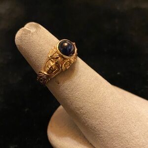 14K Art Nouveau Ring with Sapphire